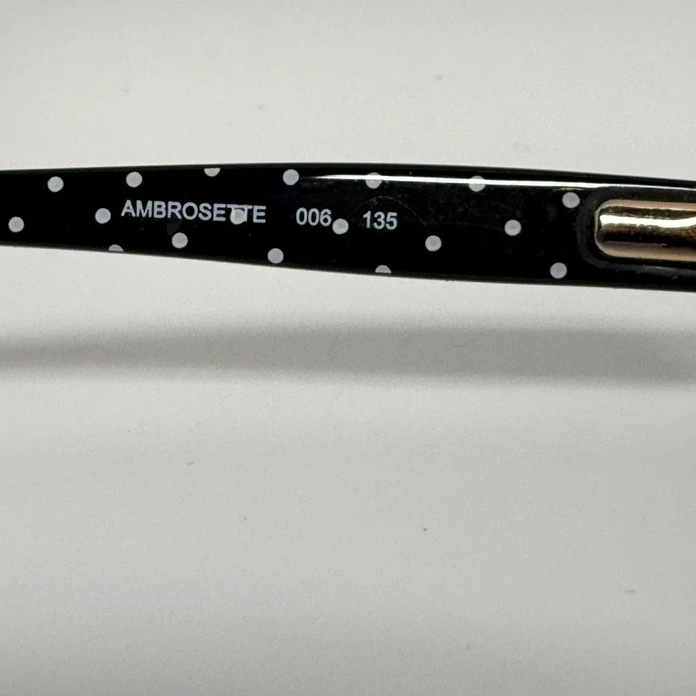 Kate Spade Ambrosette 006 Eyeglasses Black White Polka Dot 54-17-135 Frame 21959